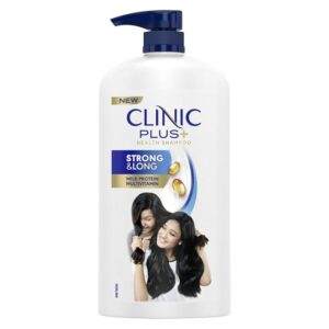 CLINIC PLUS Strong & Long Shampoo, 1 LTR, for Hair Growth and Strength, with Milk Proteins & Multivitamins, Strengthening Formula